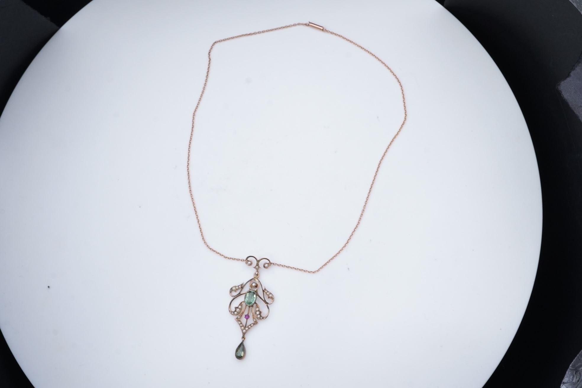 An Edwardian gem-set pendant, early 20th century